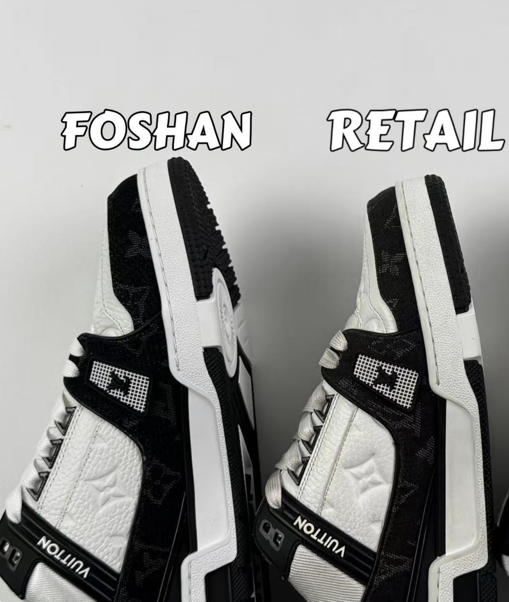 Heel comparison: Foshan vs Retail
